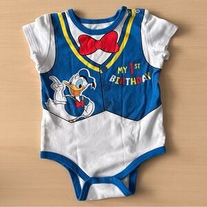 My First Birthday Donald Duck onesie